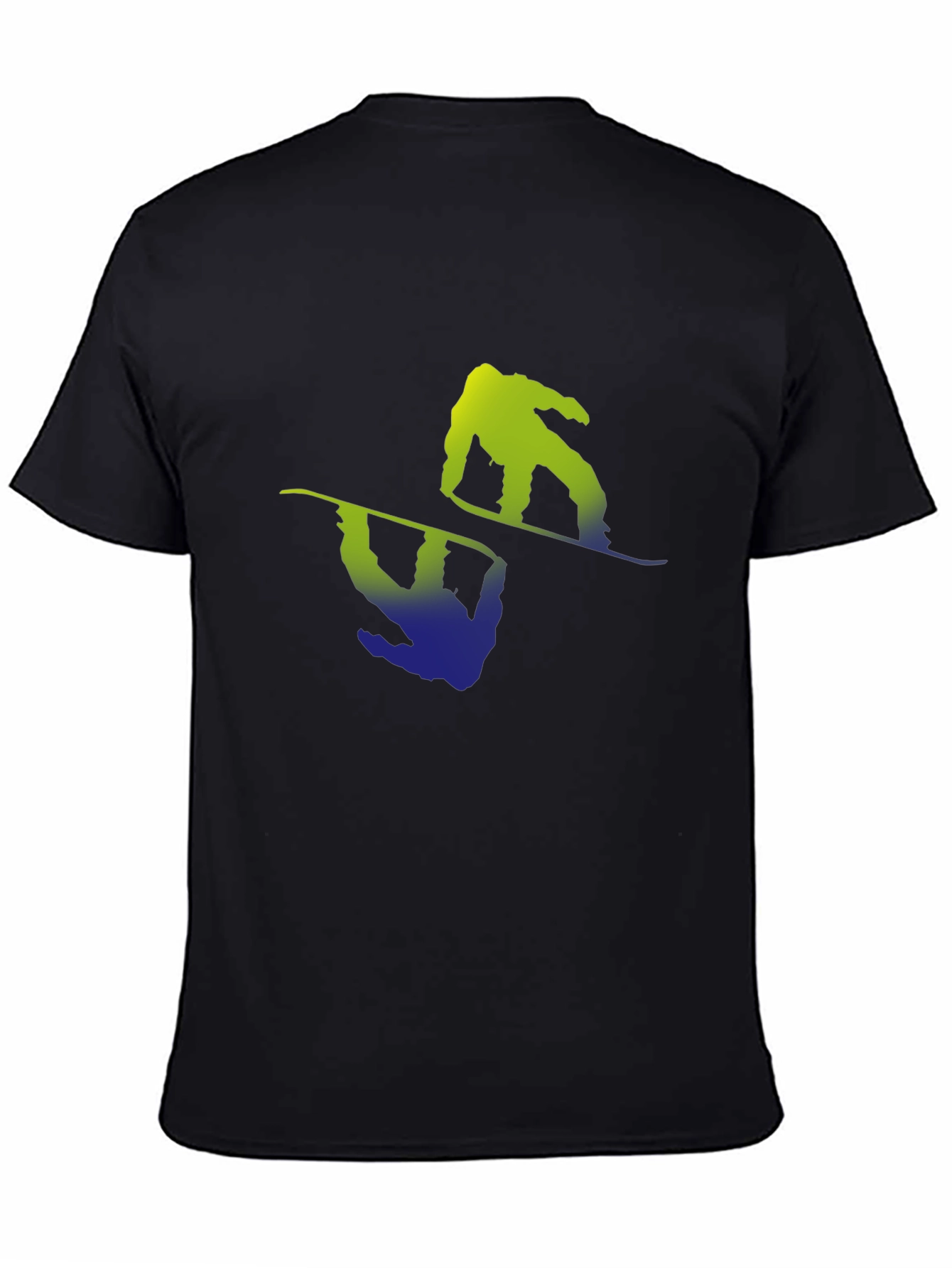 Snowboarder Graphic Tee - Black Cotton Blend Shirt