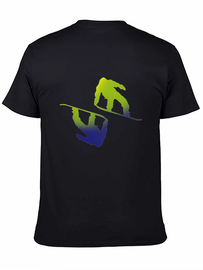 Snowboarder Graphic Tee - Black Cotton Blend Shirt