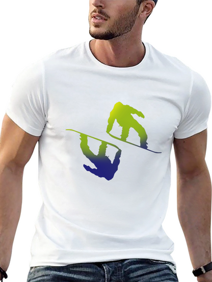 Snowboarder Graphic Tee - Black Cotton Blend Shirt
