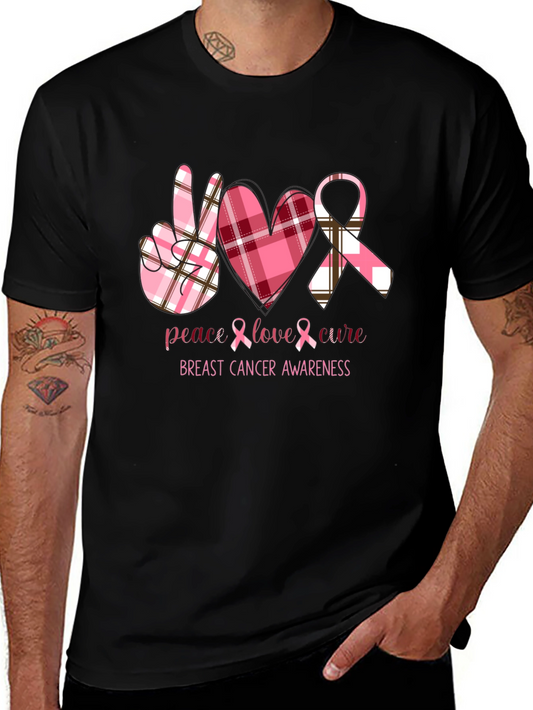 Breast Cancer Awareness Tee - Peace Love Cure