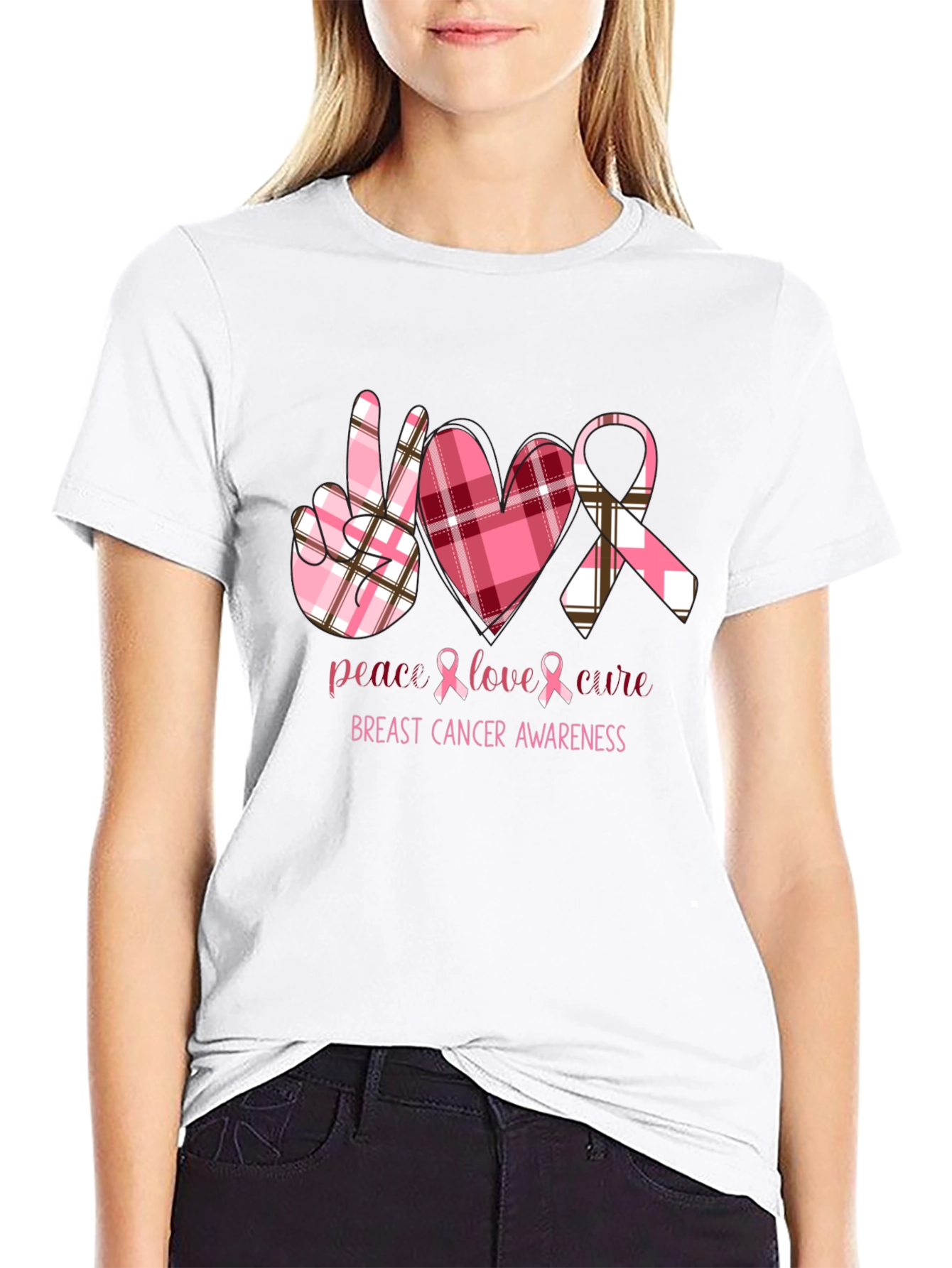 Breast Cancer Awareness Tee - Peace Love Cure