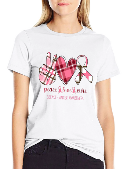 Breast Cancer Awareness Tee - Peace Love Cure