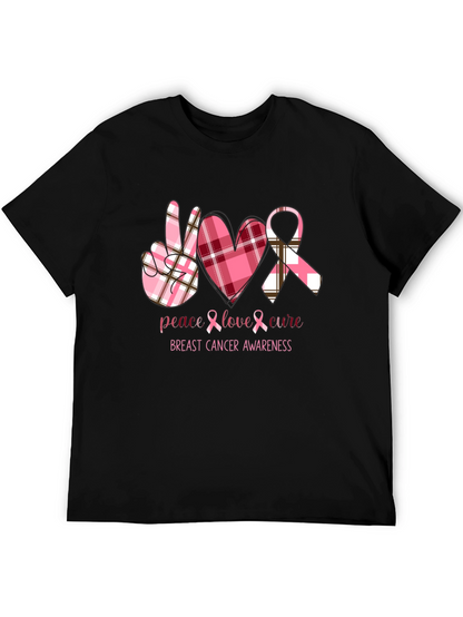 Breast Cancer Awareness Tee - Peace Love Cure