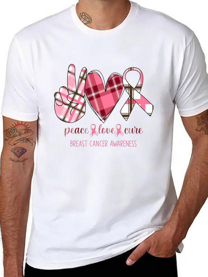 Breast Cancer Awareness Tee - Peace Love Cure