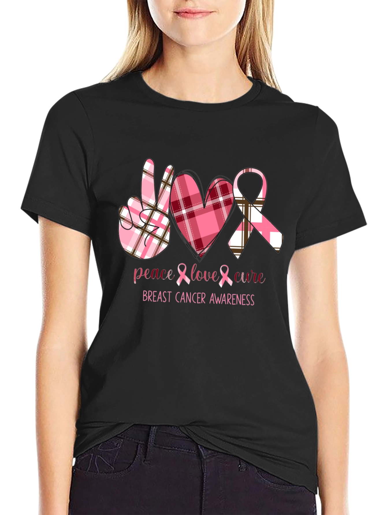 Breast Cancer Awareness Tee - Peace Love Cure