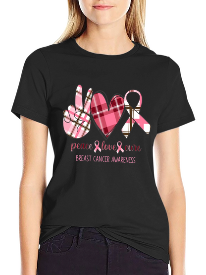 Breast Cancer Awareness Tee - Peace Love Cure