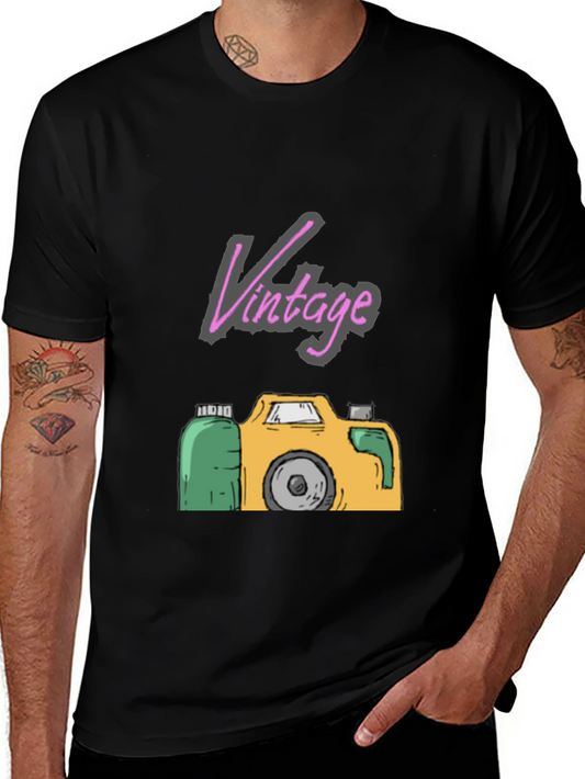 Vintage Camera Graphic Tee - Retro Style!