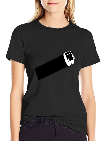 Black T-Shirt with Graphic Lighter Print