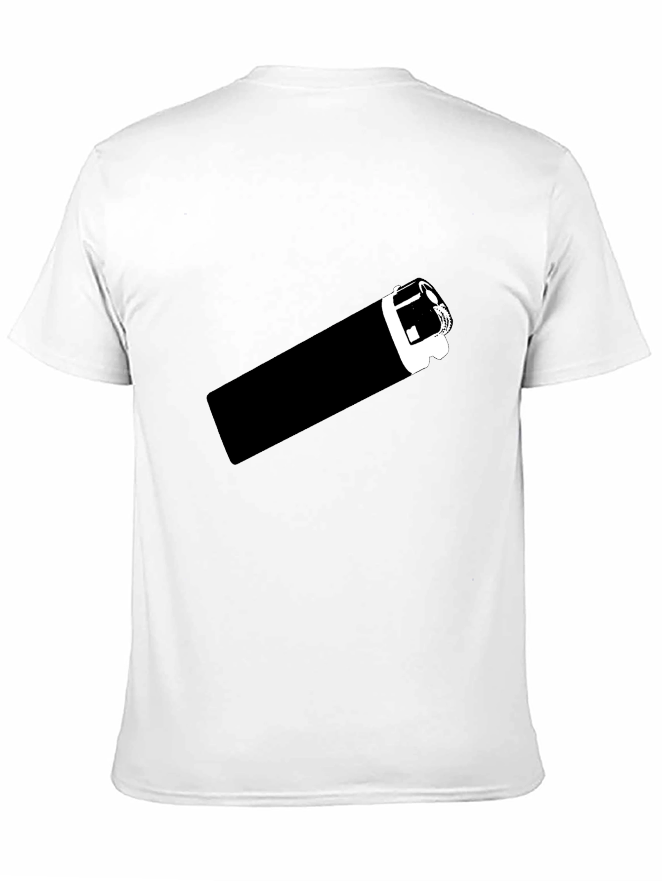 Black T-Shirt with Graphic Lighter Print