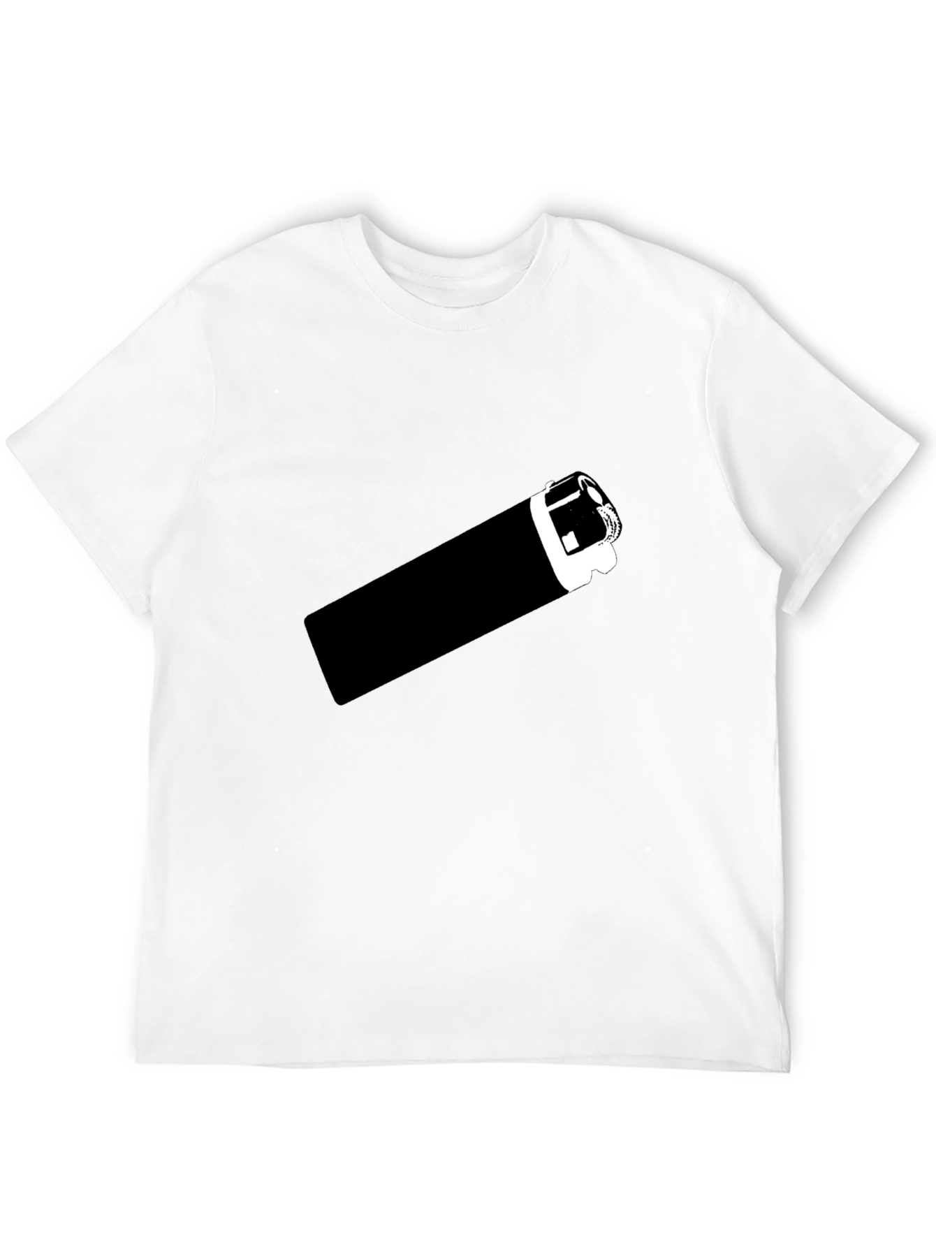 Black T-Shirt with Graphic Lighter Print