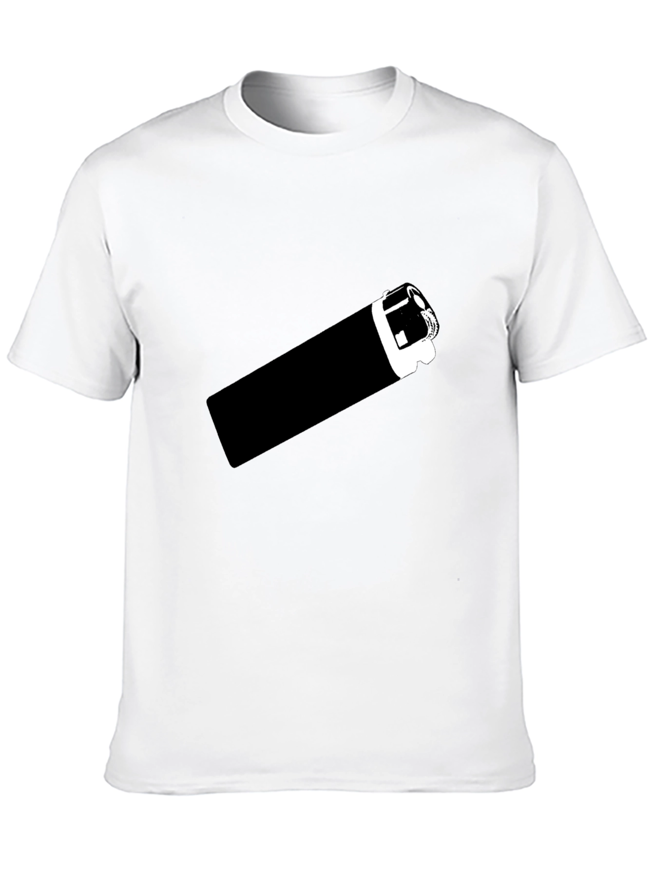Black T-Shirt with Graphic Lighter Print