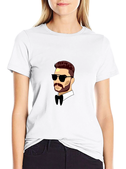 Cool Cartoon Man Black T-Shirt