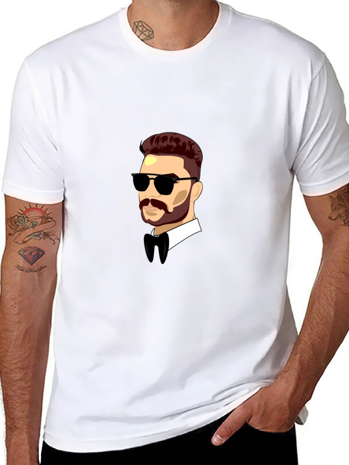 Cool Cartoon Man Black T-Shirt