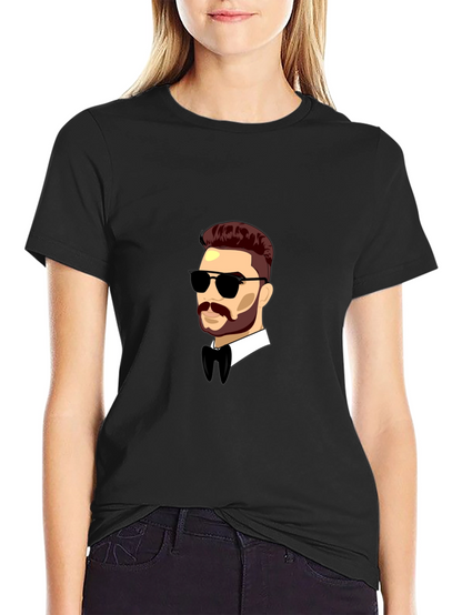 Cool Cartoon Man Black T-Shirt