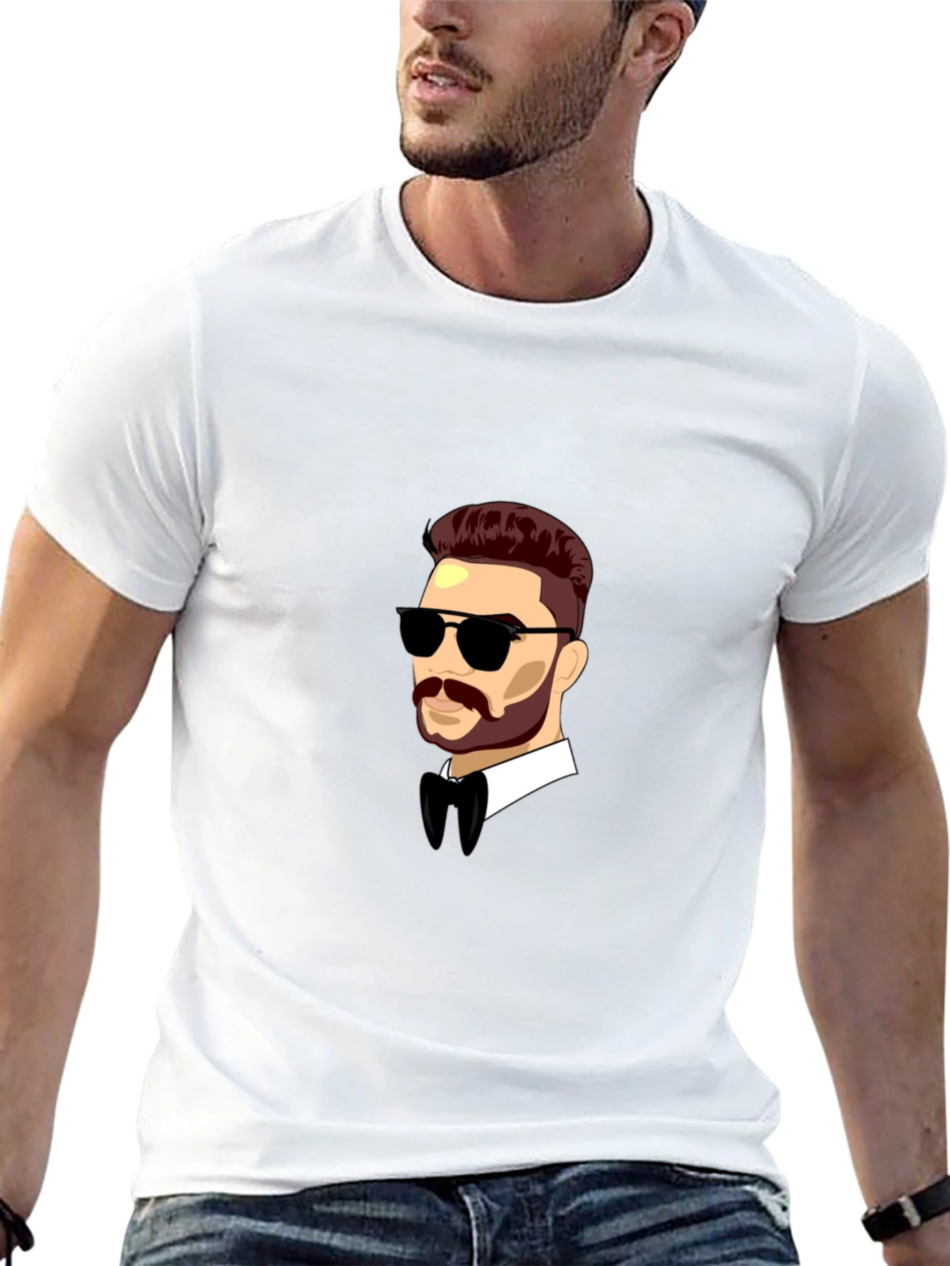 Cool Cartoon Man Black T-Shirt
