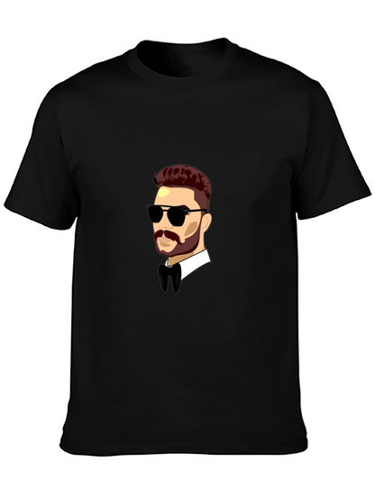 Cool Cartoon Man Black T-Shirt