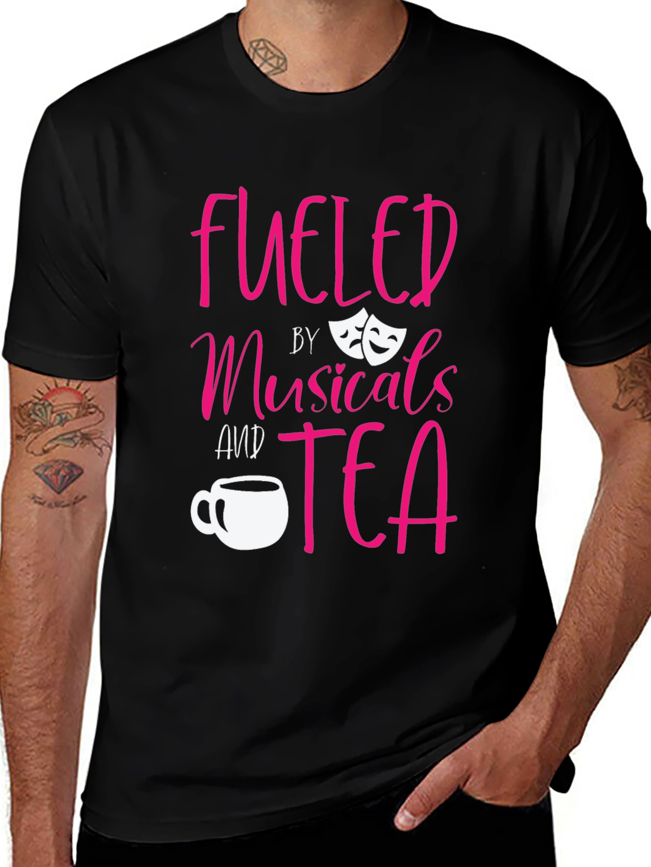 Fueled by Musicals and Tea Black T-Shirt