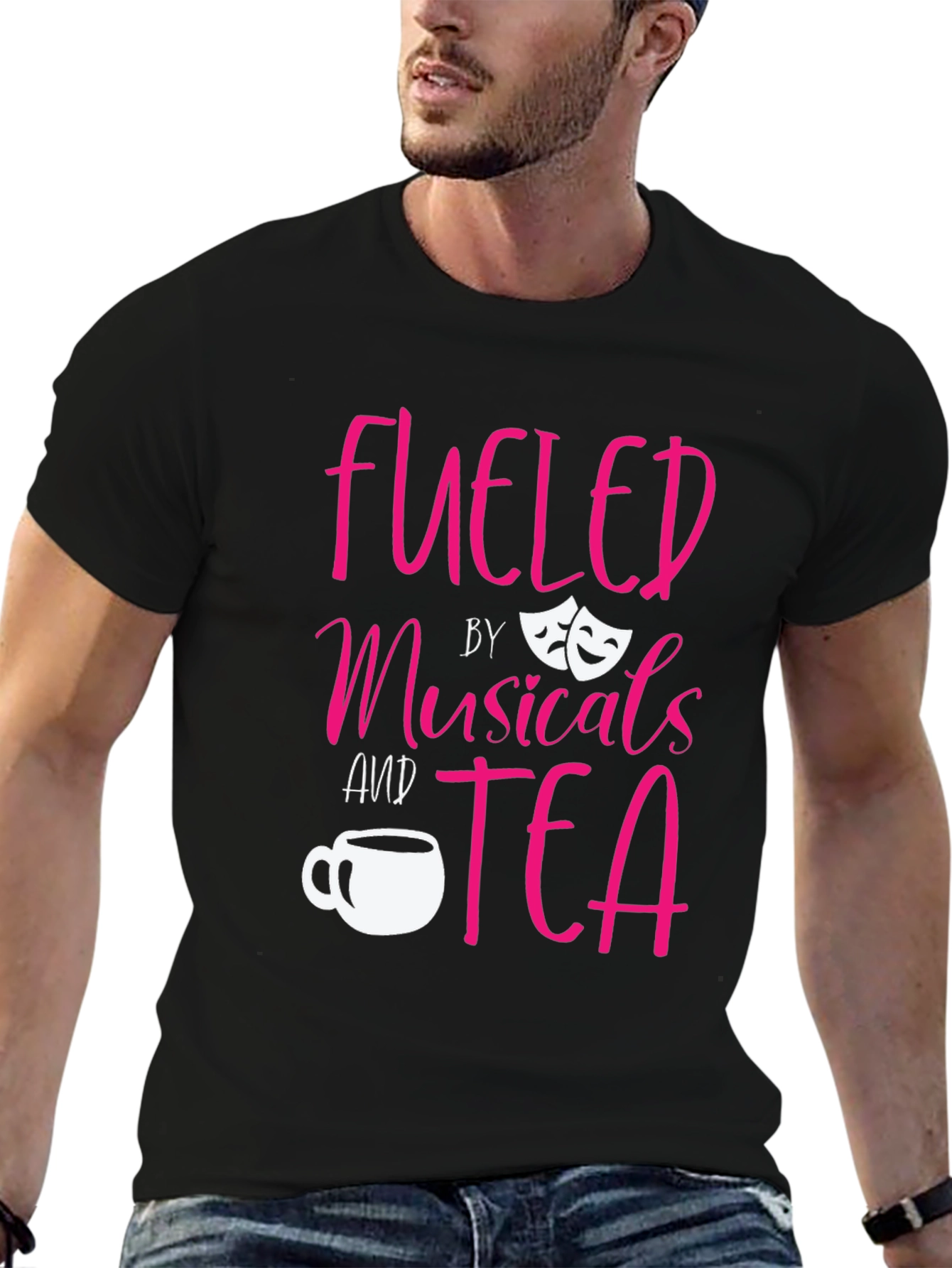 Fueled by Musicals and Tea Black T-Shirt