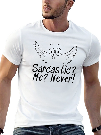 Sarcastic Owl Graphic Tee - Funny Mens Black T-Shirt