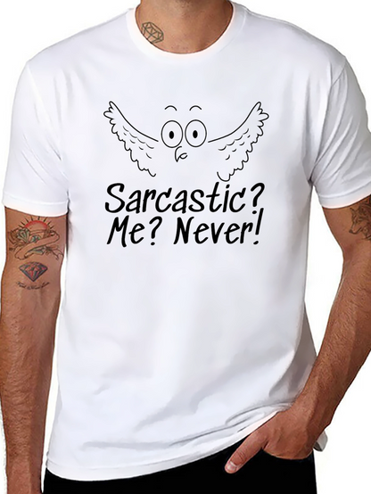 Sarcastic Owl Graphic Tee - Funny Mens Black T-Shirt
