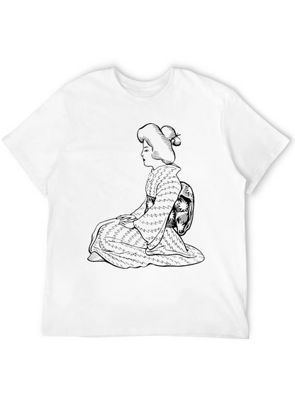 Black Geisha Graphic Tee - Unique Japanese Style
