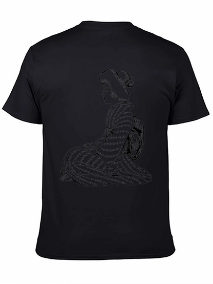 Black Geisha Graphic Tee - Unique Japanese Style