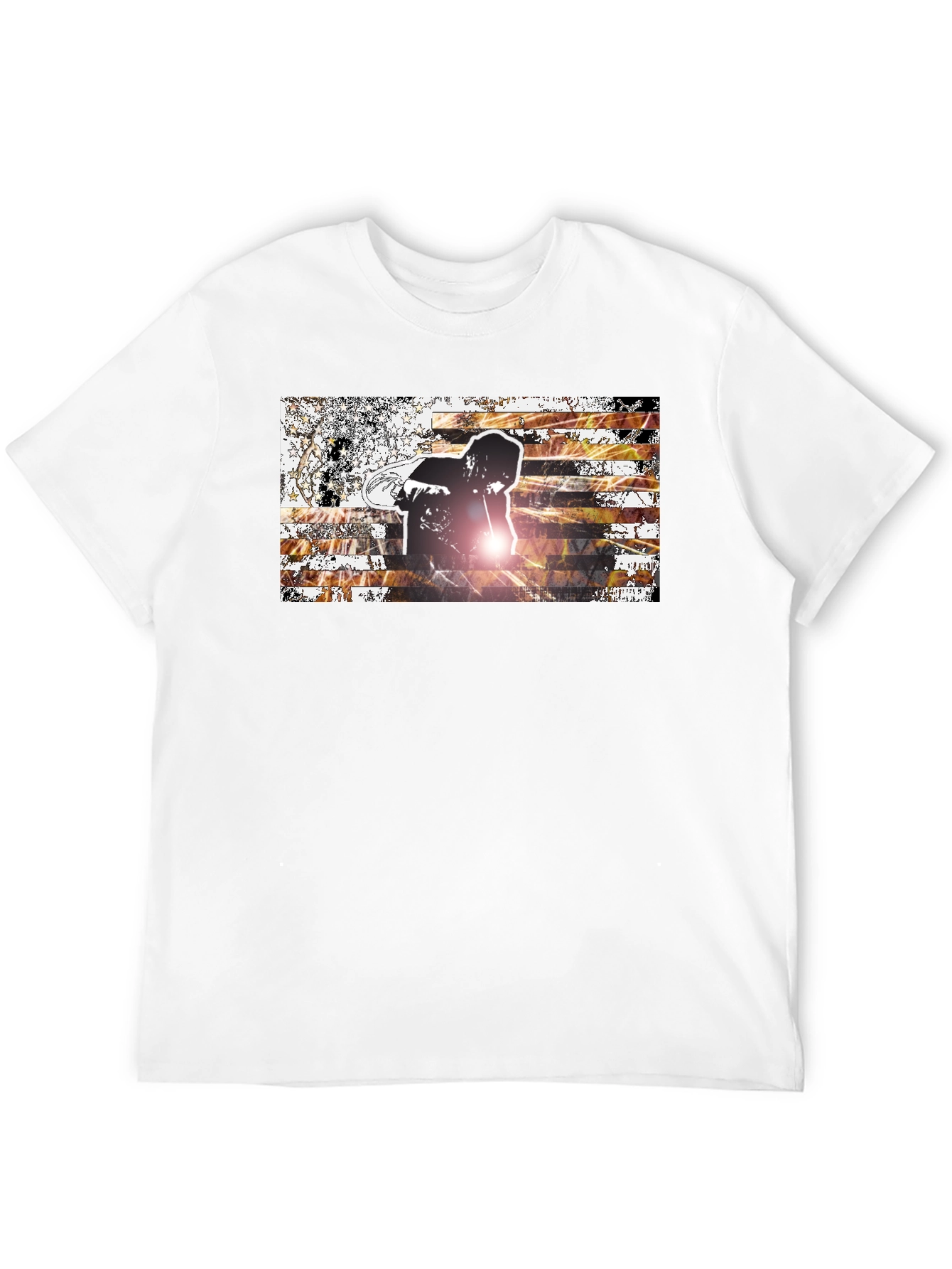 Graphic Print Mens Black T-Shirt