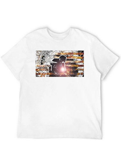 Graphic Print Mens Black T-Shirt