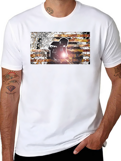 Graphic Print Mens Black T-Shirt