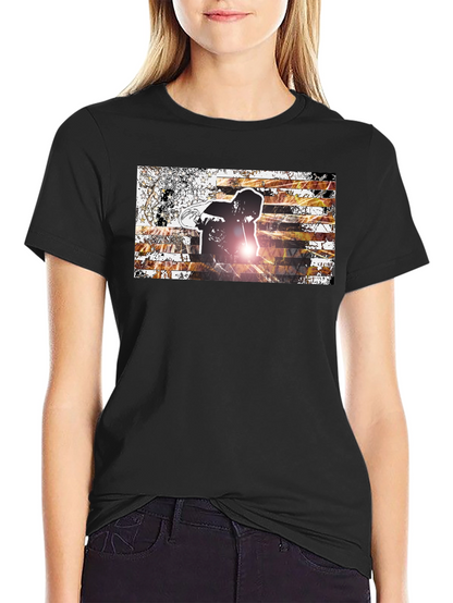 Graphic Print Mens Black T-Shirt