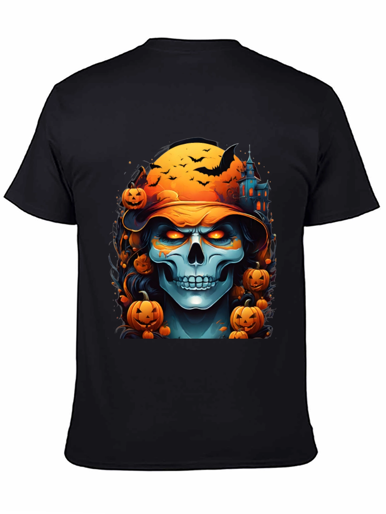 Halloween Skull Graphic Tee - Spooky Season Shirt