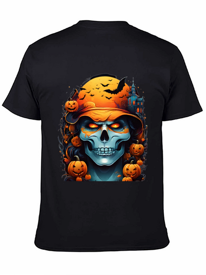 Halloween Skull Graphic Tee - Spooky Season Shirt