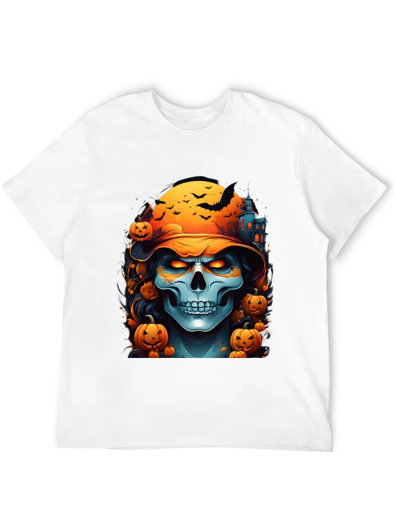 Halloween Skull Graphic Tee - Spooky Season Shirt
