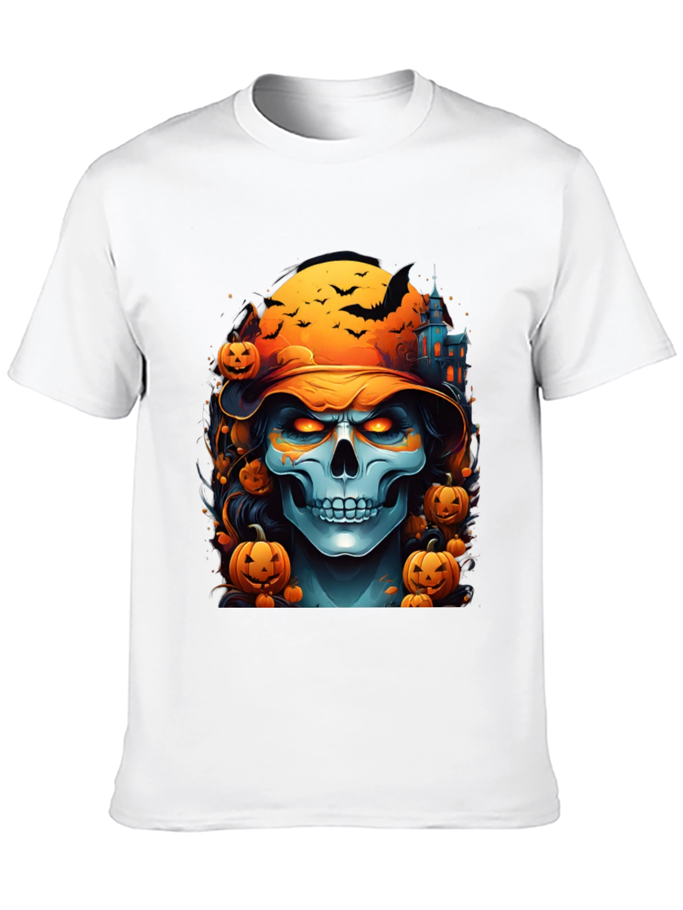Halloween Skull Graphic Tee - Spooky Season Shirt