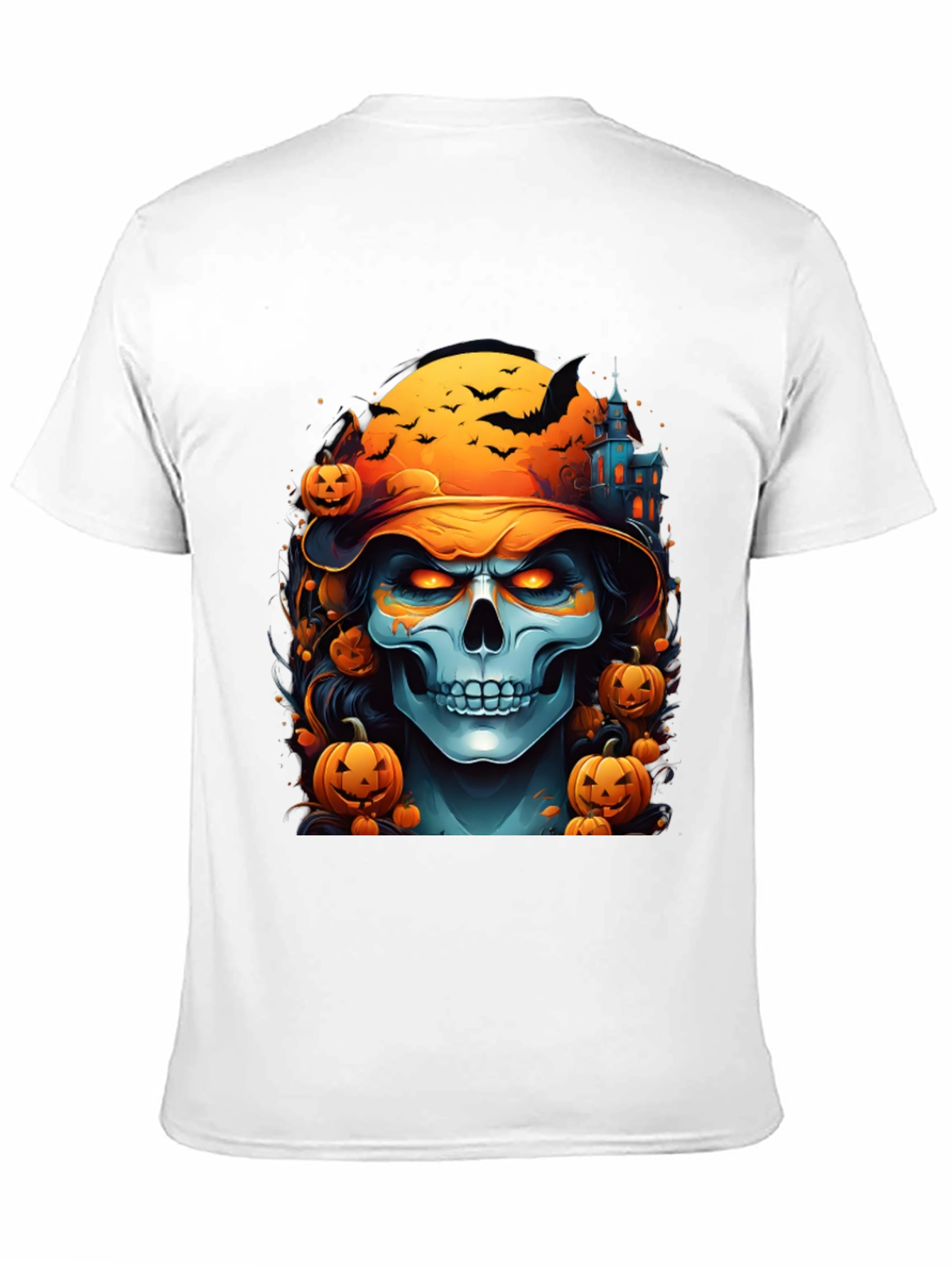 Halloween Skull Graphic Tee - Spooky Season Shirt