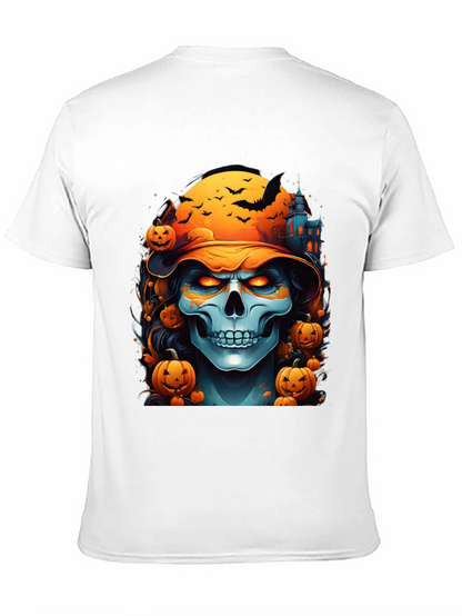 Halloween Skull Graphic Tee - Spooky Season Shirt