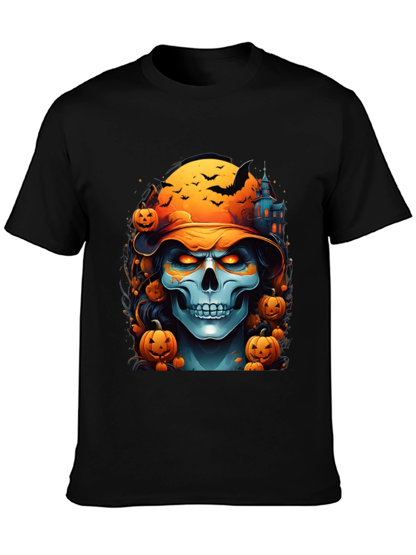 Halloween Skull Graphic Tee - Spooky Season Shirt