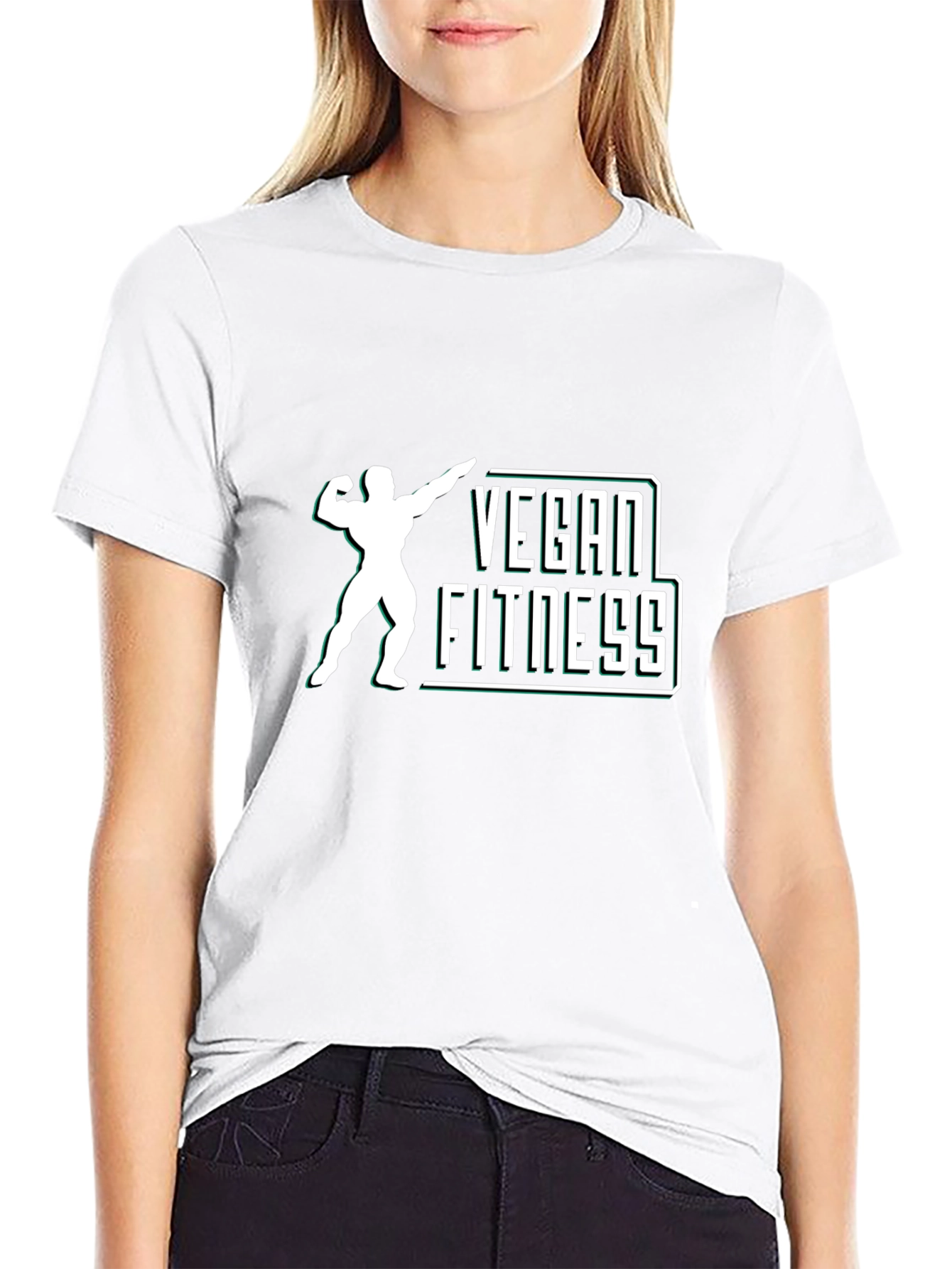 Vegan Fitness Graphic T-Shirt - Black