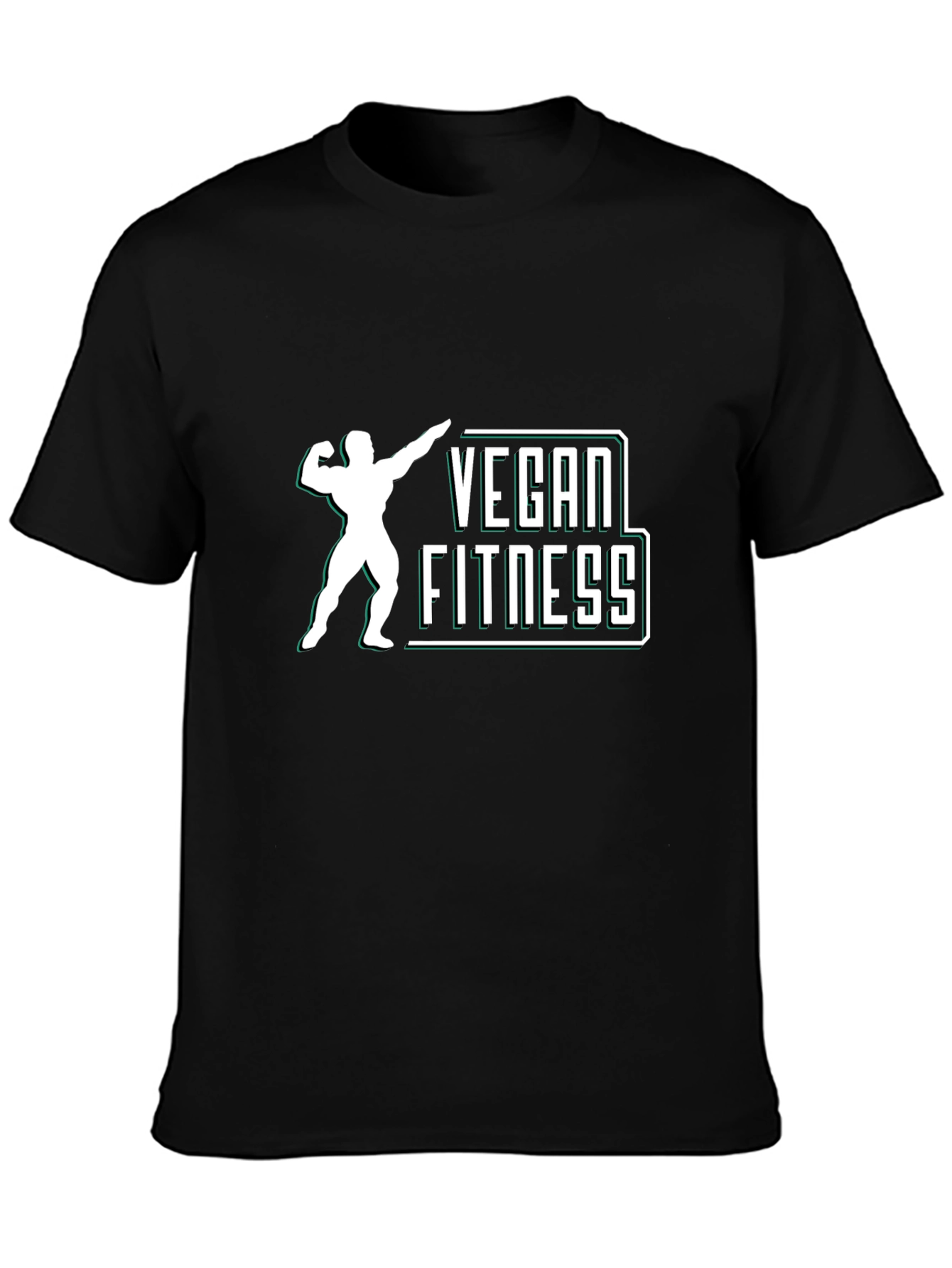 Vegan Fitness Graphic T-Shirt - Black