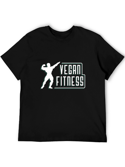 Vegan Fitness Graphic T-Shirt - Black