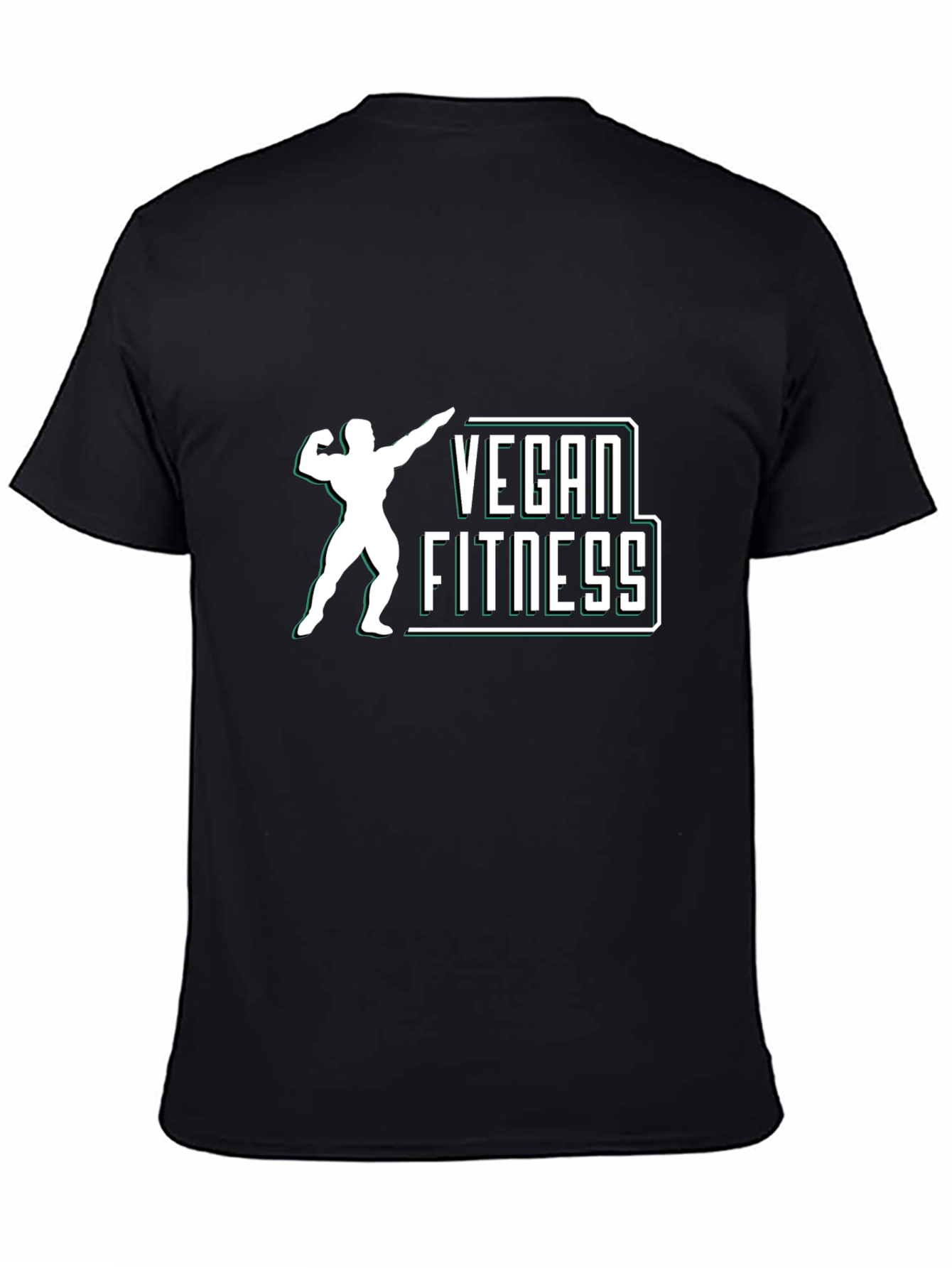 Vegan Fitness Graphic T-Shirt - Black