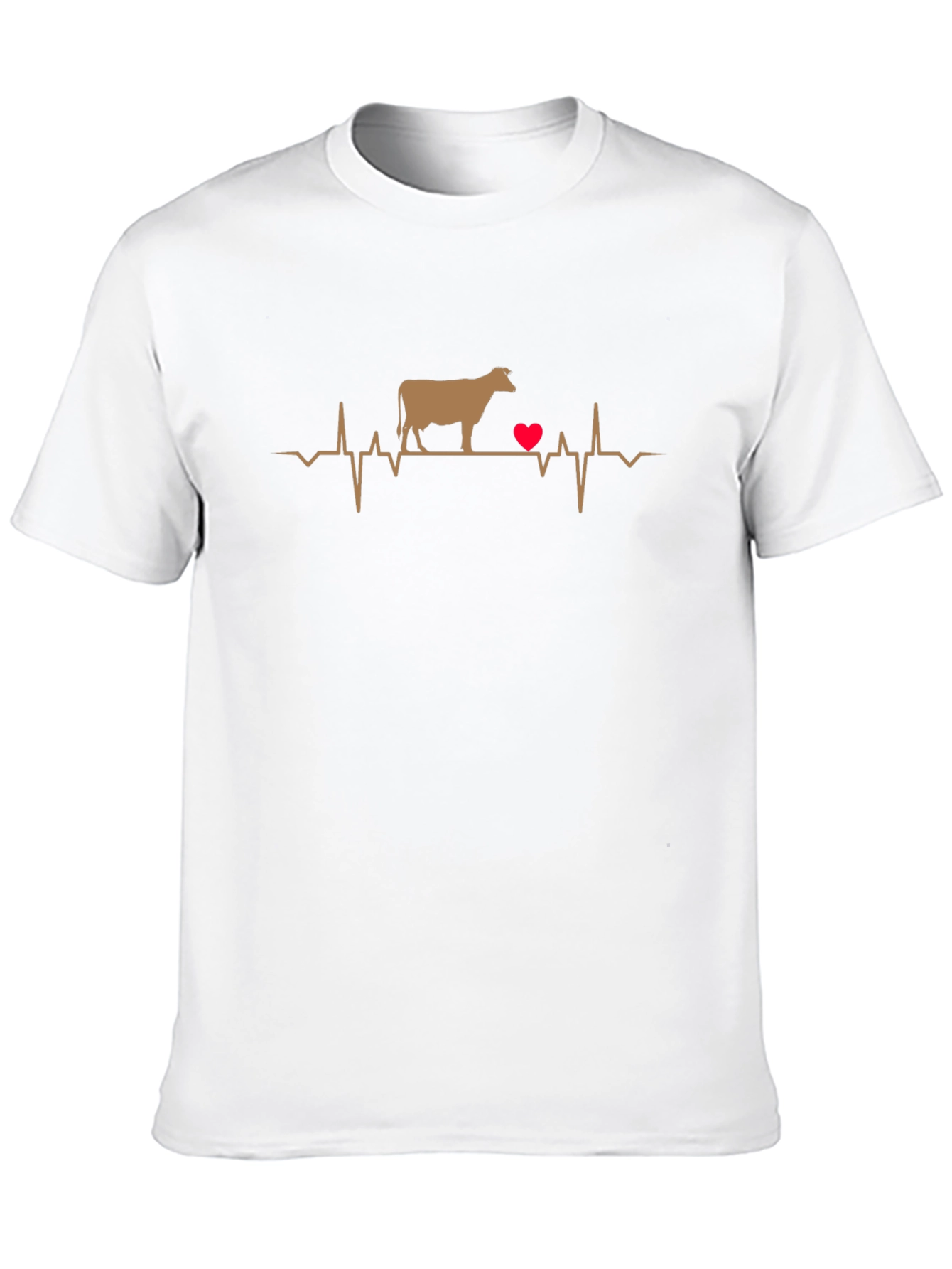 Cow Heartbeat T-Shirt - Black Graphic Tee