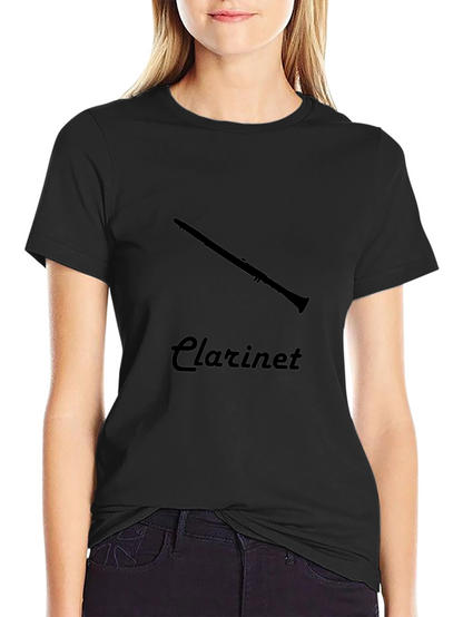 Clarinet Graphic Tee - Black Cotton Shirt