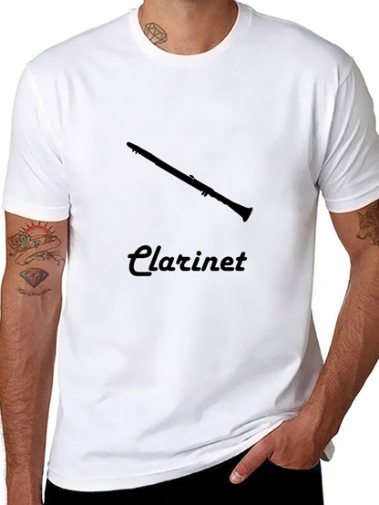 Clarinet Graphic Tee - Black Cotton Shirt