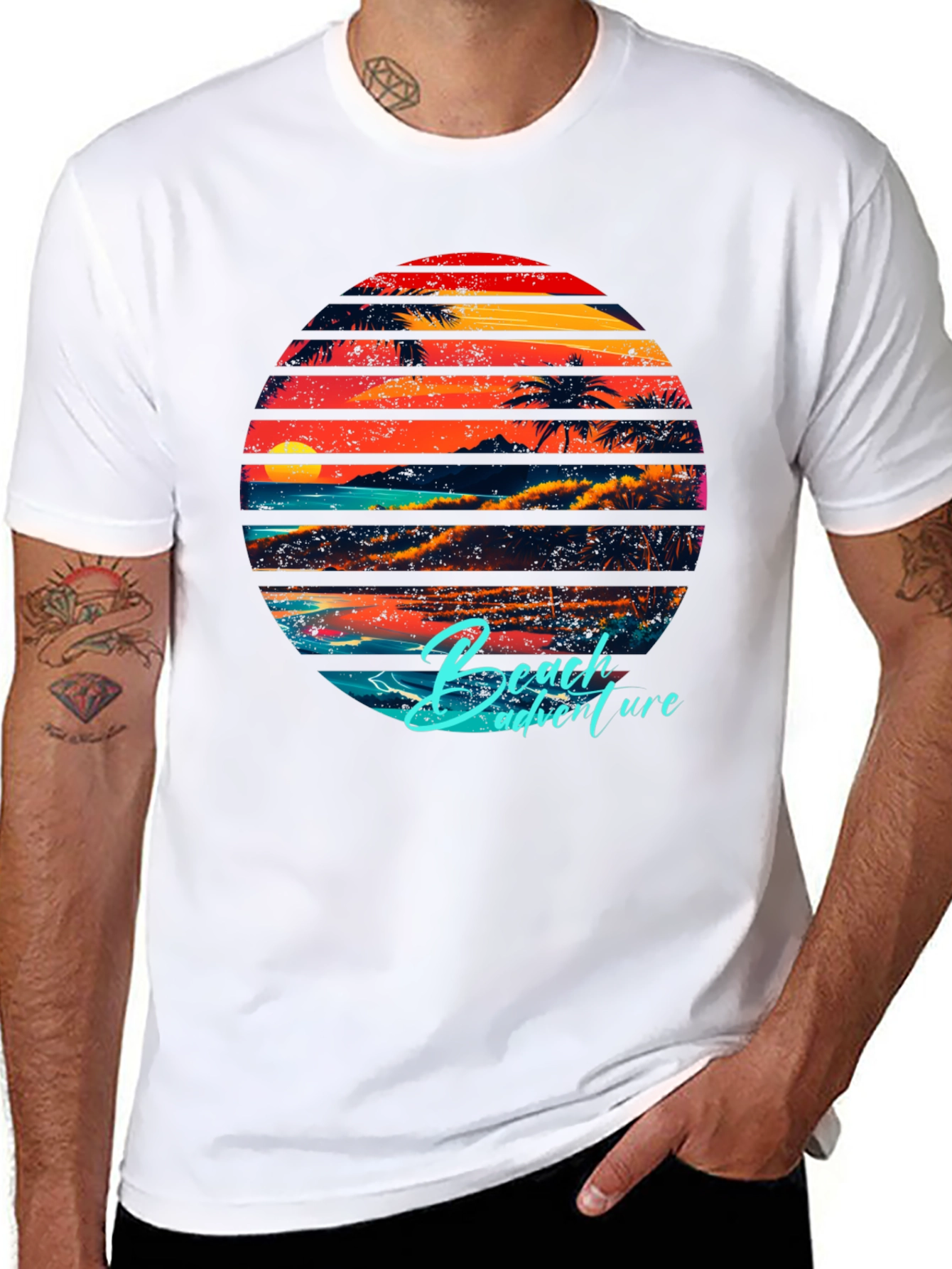Retro Beach Adventure Graphic T-Shirt