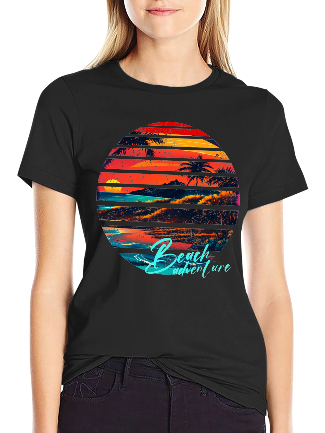 Retro Beach Adventure Graphic T-Shirt