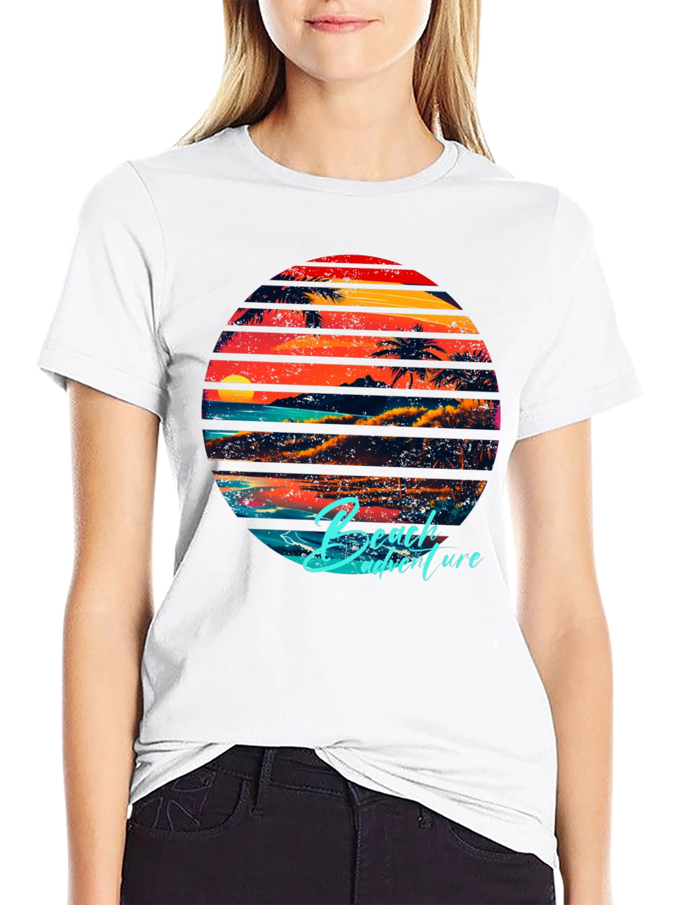 Retro Beach Adventure Graphic T-Shirt
