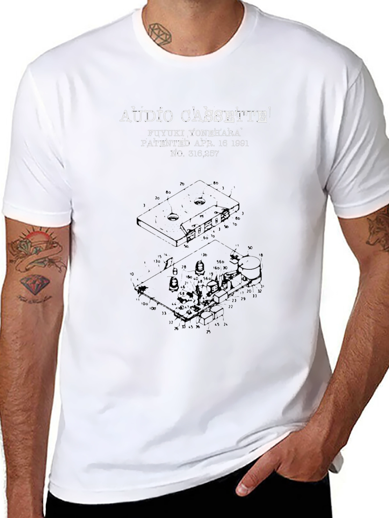 Audio Cassette Patent T-Shirt
