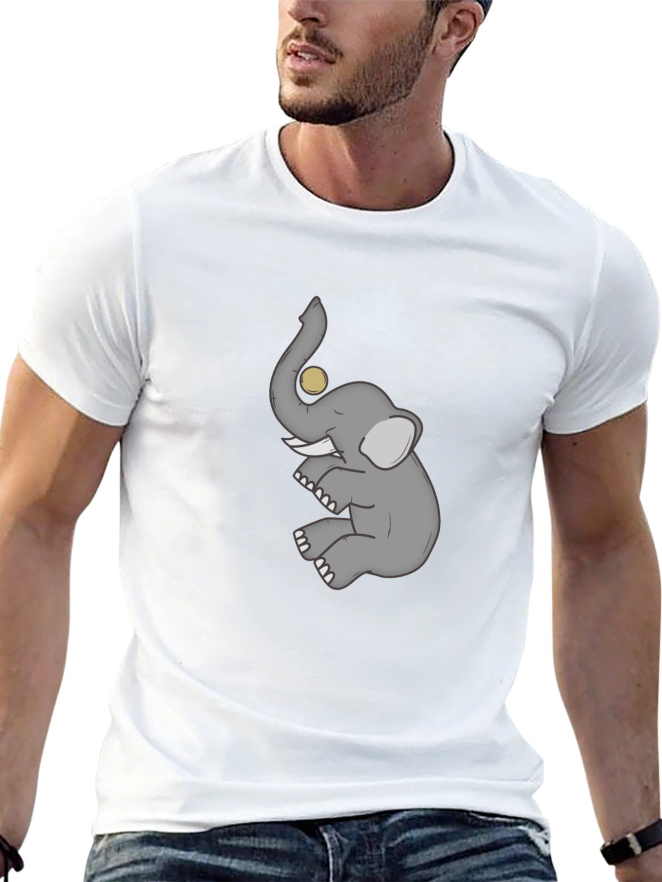 Elephant Graphic T-Shirt - Mens Casual Tee