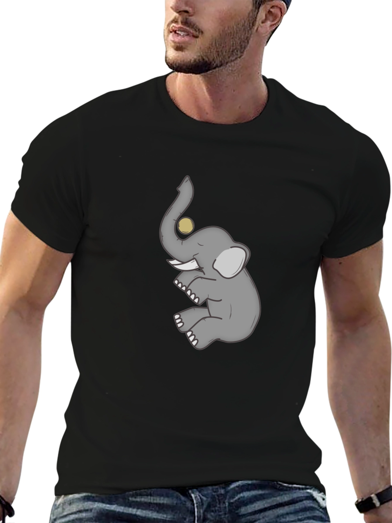 Elephant Graphic T-Shirt - Mens Casual Tee